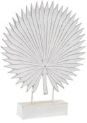 Statua Decorativa DKD Home Decor 36 x 7 x 46 cm Bianco Tropicale Foglia della pianta