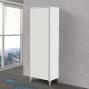 Colonna Armadio/Portascopa "Mondo 2.0" Da 183 cm Da Un'Anta Finitura Bianco Opaco/Laccato