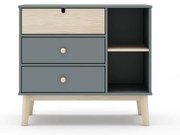 Cassettiera per bambini verde polveroso 90x81x40 cm Estefania – Marckeric