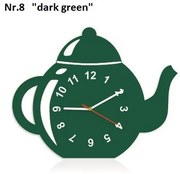 Orologio da cucina decorativo a forma di teiera Verde scuro