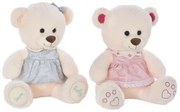 Orsetto di Peluche DKD Home Decor Beige Rosa Verde Per bambini 20 x 20 x 50 cm Orso (2 Unità)