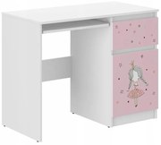 Scrivania per bambini rosa con ballerina 77x50x96 cm