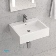 Lavabo Sospeso Da 57x45 Cm Finitura Bianco Lucido