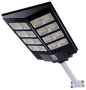 Lampione stradale Led 200W Nero con pannello solare IP66 Bianco freddo 6500K con sensore crepuscolare e di movimento Wisdom