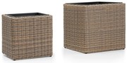 Set di 2 vasi artificiali in rattan - Bonami Essentials