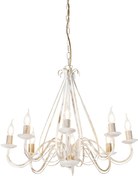 Lampadario antico crema senza paralumi 8 luci - GIUSEPPE 8