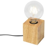 Lampada da tavolo rustica in legno naturale - Bloc