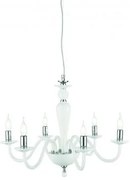 Lampadario in cristallo e vetro bianco pagan 6 luci lp.pagan-6-bco