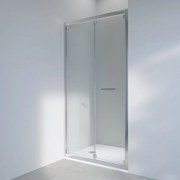 Porta doccia pieghevole Easy L 100 x H 190cm, Sp. 6 mm in vetro vetro senza finitura / trasparente profilo cromo