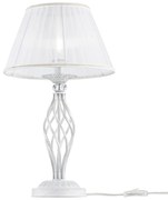 Lampada Da Scrivania Ufficio Shabby Chic Grace Metallo Bianco Diffusore Bianco