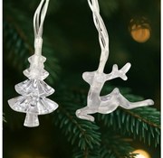 Catena luminosa natalizia a LED da esterno 20xLED/2xAA 2,2 m IP44 multicolore con alberelli e renne