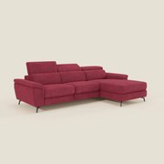 Estro Divano estraibile con chaise-longue e poggiatesta reclinabili in tessuto impermeabile T14 rosso