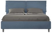 Letto contenitore da 160x200 in microfibra blu Sleeper