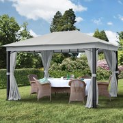 TOOLPORT Gazebo da giardino Sunset Premium pietra, 3x4m - (300046)