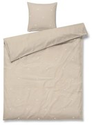 Set copripiumino e federa beige in percalle di cotone per letto singolo 140x200 cm Daisy – JUNA