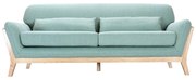 Divano scandinavo 3 posti blu laguna piedi legno YOKO