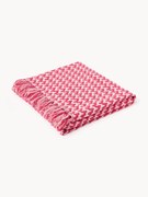 Coperta in cotone tessuta a mano con motivo a zigzag e frange Lioba