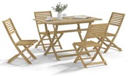 Set Da Pranzo Per Giardino 5 Pz İn Legno Massello Di Acacia /