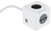 Multipresa cubo 1sh+3biv.+2usb 2.1a