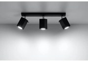 Plafoniera da Soffitto in Acciaio 3xGU10 MERIDA 3 Nera Orientabile Colore del corpo Nero