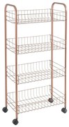 Scaffale mobile in metallo color rame 41x84 cm Ascona - Metaltex