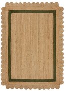 Tappeto verde scuro/di colore naturale in iuta tessuto a mano 160x230 cm Grace Green – Flair Rugs