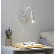 Brilagi - LED Lampada flessibile da muro con porta USB MAYA LED/3W/230V bianco
