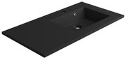 Lavabo a incasso rettangolare vasca a destra Neo L 91 x H 11.2 x P 48.5 cm in composito minerale di resina gelificata nero opaco