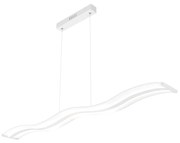 Sospensione Moderna Double Wave Metallo Bianco E Acrilico Satinato Led 40W