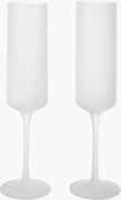 Set di 2 flute da champagne in vetro soffiato Ripple