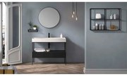 Mobile da bagno sotto lavabo OUTLINE nero laccato opaco L 100 x H 77 x P 45 cm 1 cassetto, lavabo non incluso