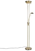 Lampada da terra dorata con lampada da lettura inclusa LED e dimmer - Diva 2