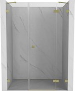 Mexen Lunar porta doccia battente destra 140 cm, trasparente, oro spazzolato - 834S-140-050-55-00-P