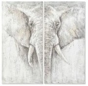 Set di 2 quadri DKD Home Decor Elefante Coloniale 120 x 3,7 x 120 cm