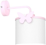 Applique per bambini SWEET 1xE27/15W/230V bianco/rosa/farfalla