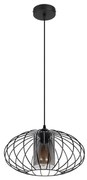 Lampadario a sospensione con filo CORRINI 1xE27/60W/230V diametro 34 cm nero/grigio