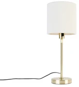 Lampada da tavolo oro orientabile con paralume bouclè bianco 20 cm - Parte