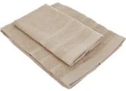 Set 2 asciugamani beige viso e ospite in cotone