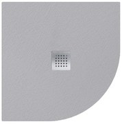 Piatto doccia SANYCCES in resina Strato grigio L 90 x L 90 x H 2.4 cm opaco effetto pietra