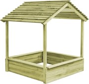 Casetta da Giardino con Sabbiera 128x120x145cm in Legno di Pino