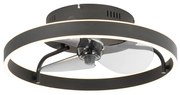 Ventilatore da soffitto nero 50 cm con LED dimmerabile con telecomando - Maddy