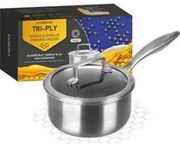 Casseruola 16 cm con coperchio a 3 strati Tri - ply