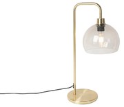 Lampada da tavolo moderna in ottone con paralume fumé - Maly