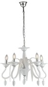 Lampadario Neoclassico Estefan bianco  5x E14 FAN EUROPE