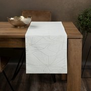 Tovaglia centrale in velluto bianco con stampa floreale Larghezza: 35 cm | Lunghezza: 180 cm