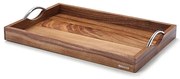 Continenta C4867 - Vassoio con manici in metallo 53x36 cm acacia