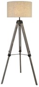 Piantana Contemporaneo Easel Legno Marrone Tessuto Nero 1 Luce E27