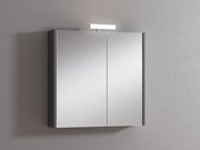 Pensile con luce Akira laccato lucido grigio L 71.5 x H 70 x P 15.5 cm
