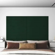 Pannelli Murali 12 Pz Verde Scuro 90x15 Cm Velluto 1,62 M² /