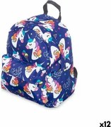 Zaino Scuola Unicorno Multicolore 28 x 12 x 22 cm (12 Unità)